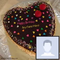 Personal Photo On Birthday Cake With Name